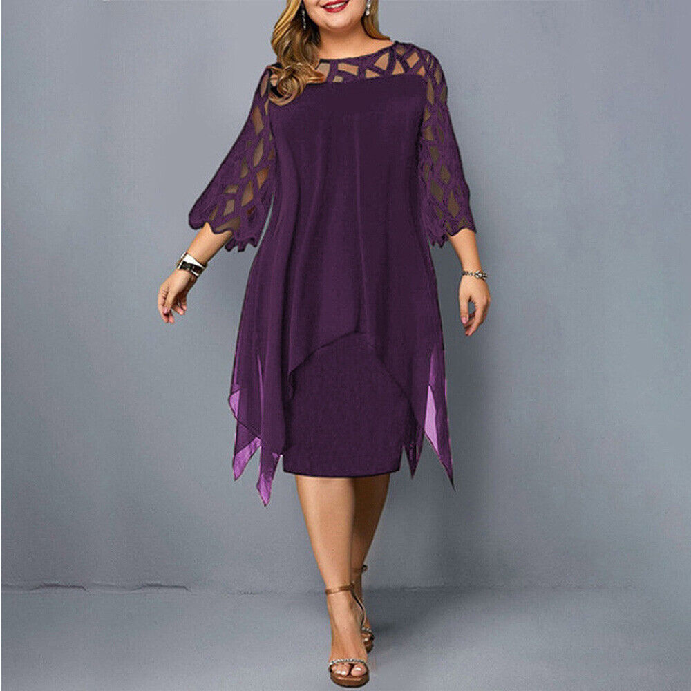 Elegante abito midi taglie forti