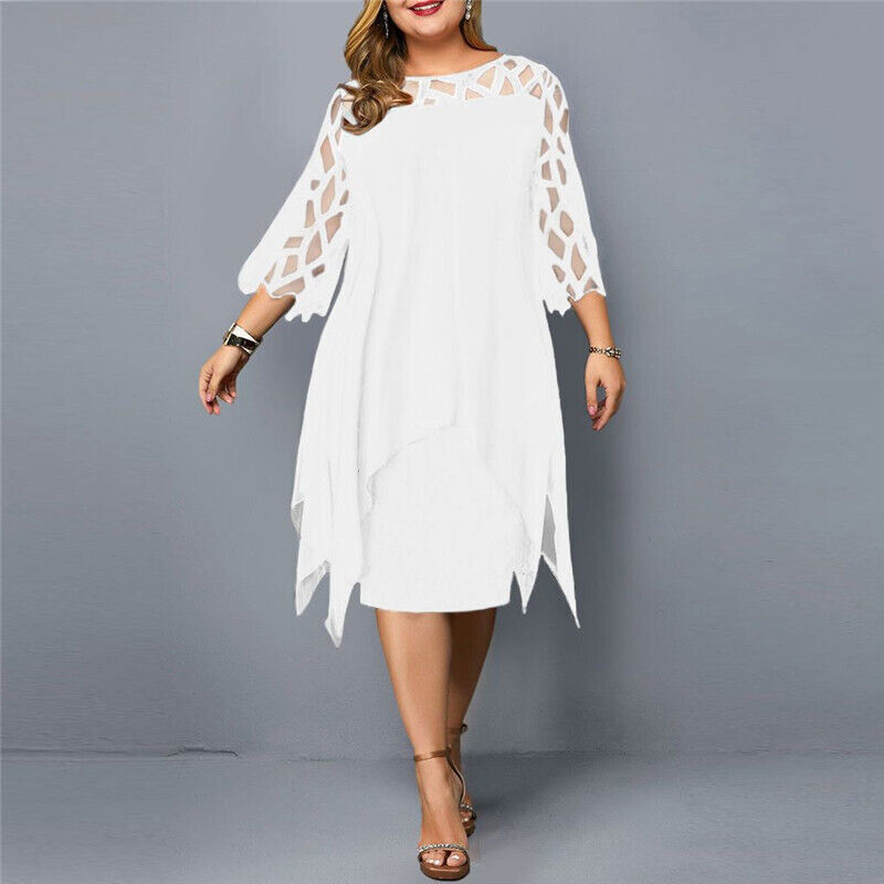Elegante abito midi taglie forti