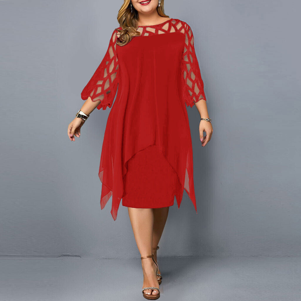Elegante abito midi taglie forti