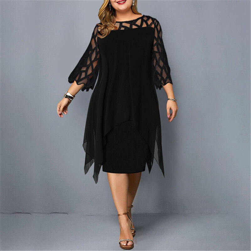 Elegante abito midi taglie forti