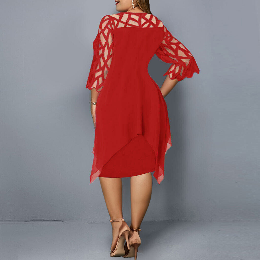 Elegante abito midi taglie forti