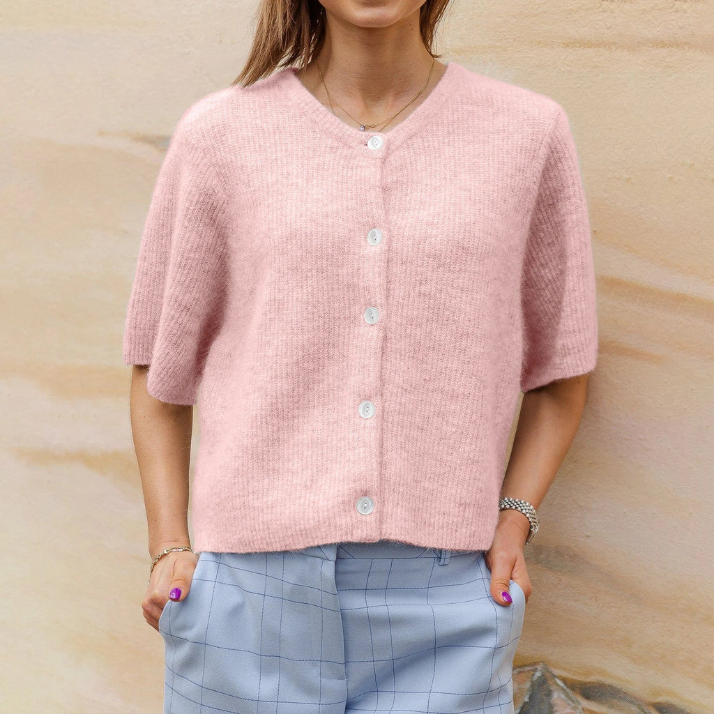 Cardigan elegante a maniche corte da donna