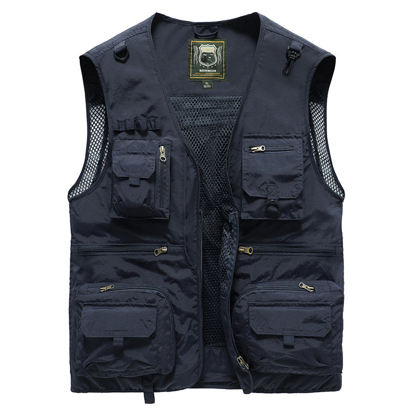 Gilet estivo multitasche leggero da uomo - Giacca senza maniche traspirante per escursionismo, pesca, campeggio e viaggi