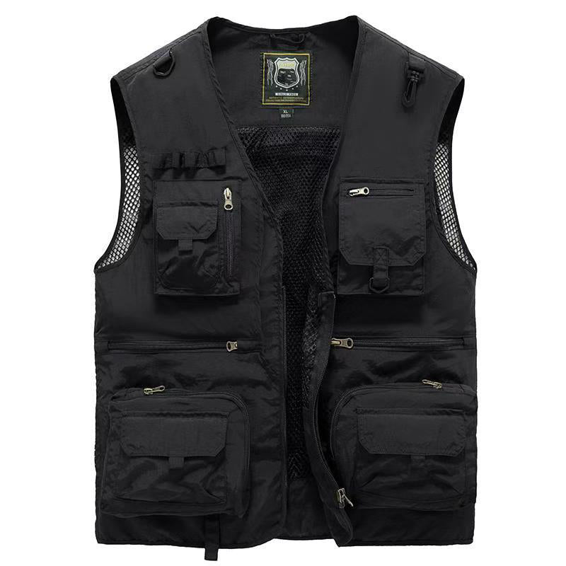 Gilet estivo multitasche leggero da uomo - Giacca senza maniche traspirante per escursionismo, pesca, campeggio e viaggi