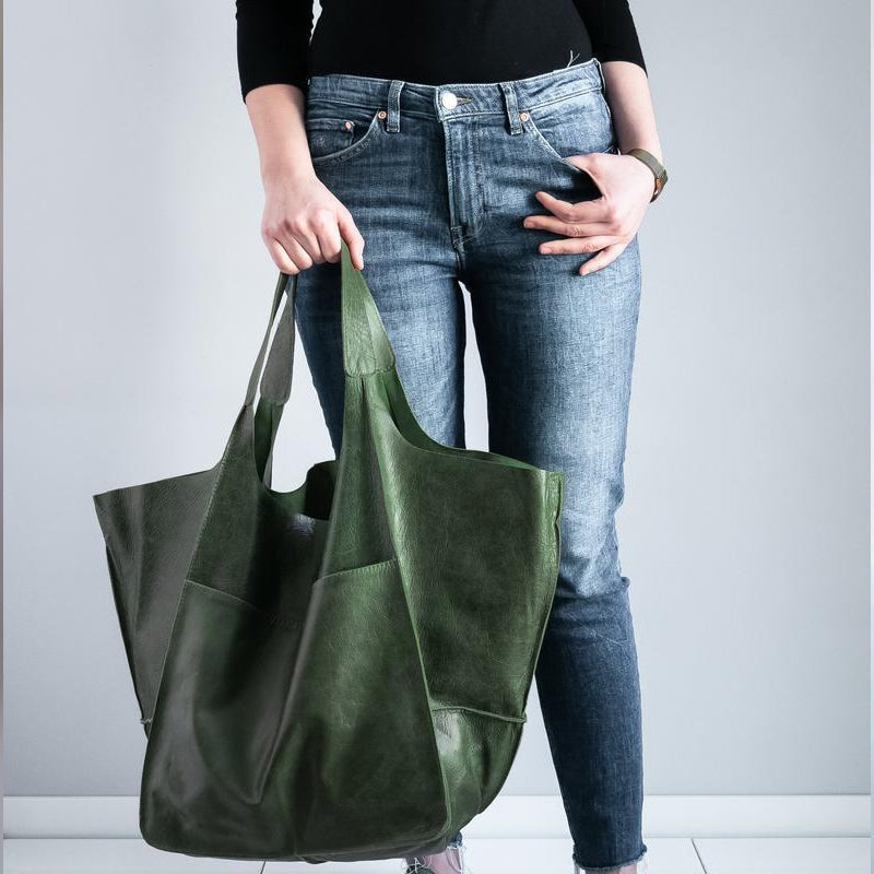 Borsa da Donna Premium Oversize in Pelle Vintage - Spaziosa