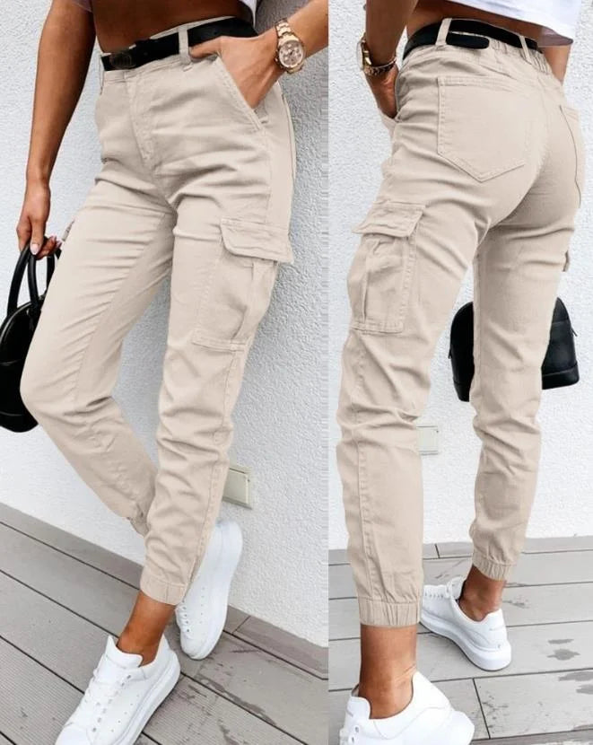 Pantaloni da donna eleganti a vita alta – Stile cargo casual per tutti i giorni