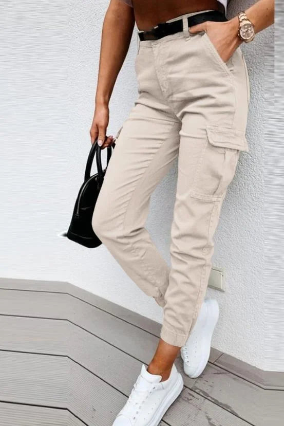 Pantaloni da donna eleganti a vita alta – Stile cargo casual per tutti i giorni