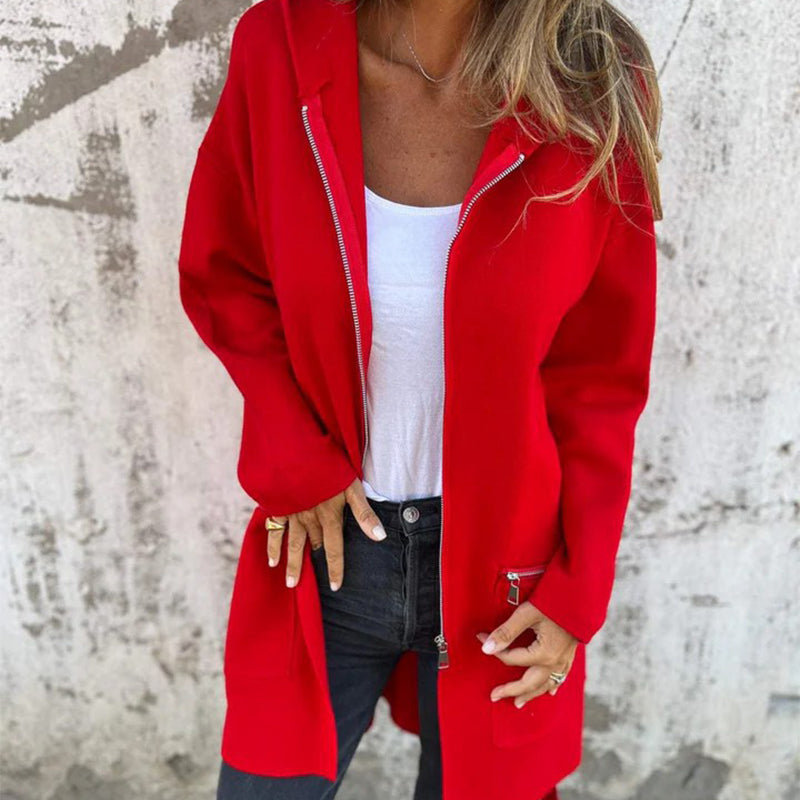 Giacca elegante a maniche lunghe da donna - Giacca comoda con cerniera