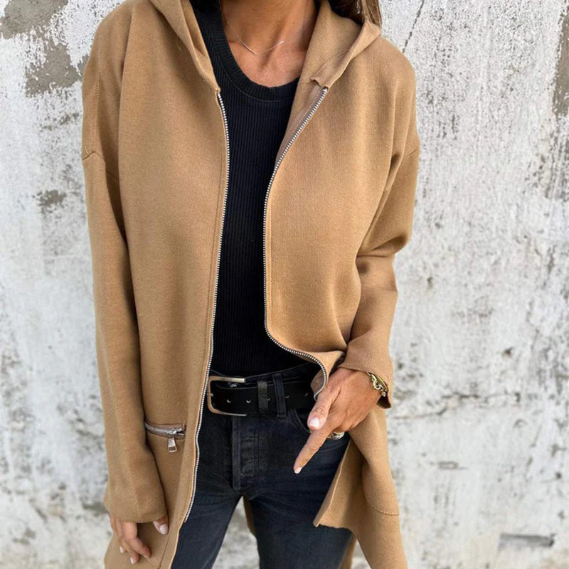 Giacca elegante a maniche lunghe da donna - Giacca comoda con cerniera