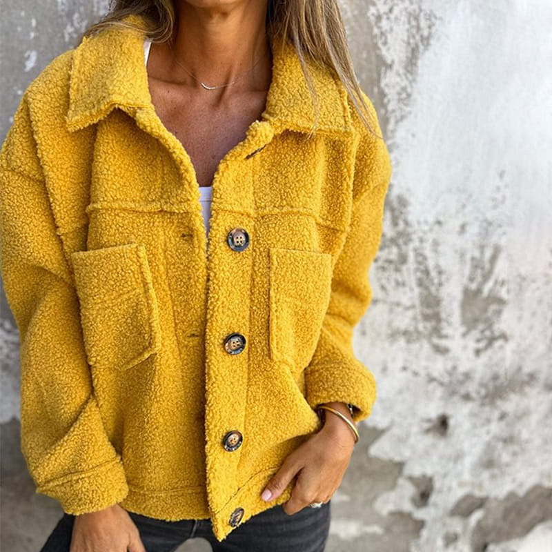 Giacca Elegante Corta in Lana con Revers da Donna - Accogliente