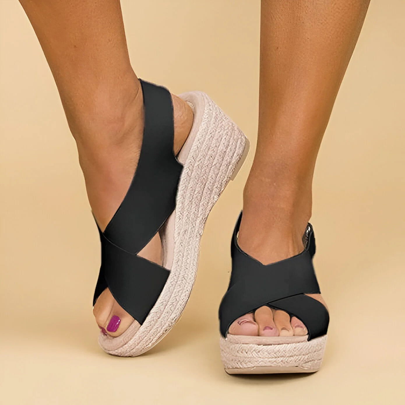 Sandali con zeppa incrociata – Eleganza e comfort per l'estate
