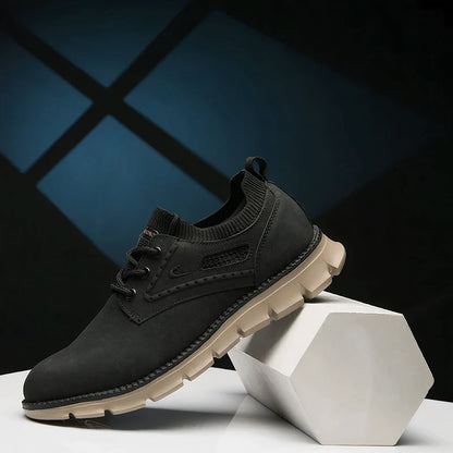 Scarpe da ginnastica stringate in pelle da uomo