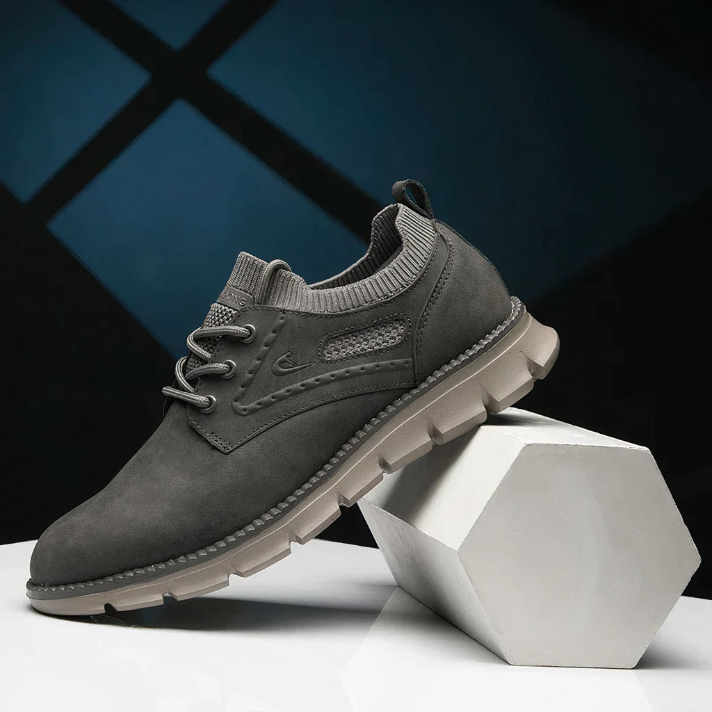Scarpe da ginnastica stringate in pelle da uomo