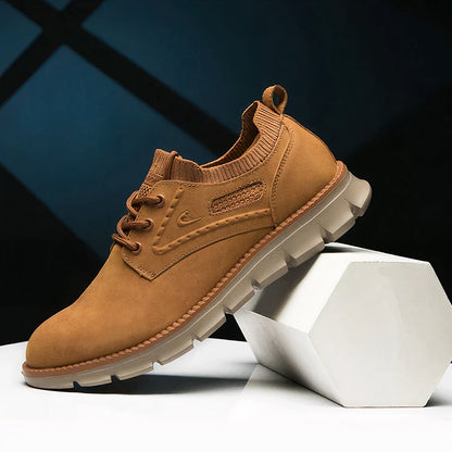 Scarpe da ginnastica stringate in pelle da uomo