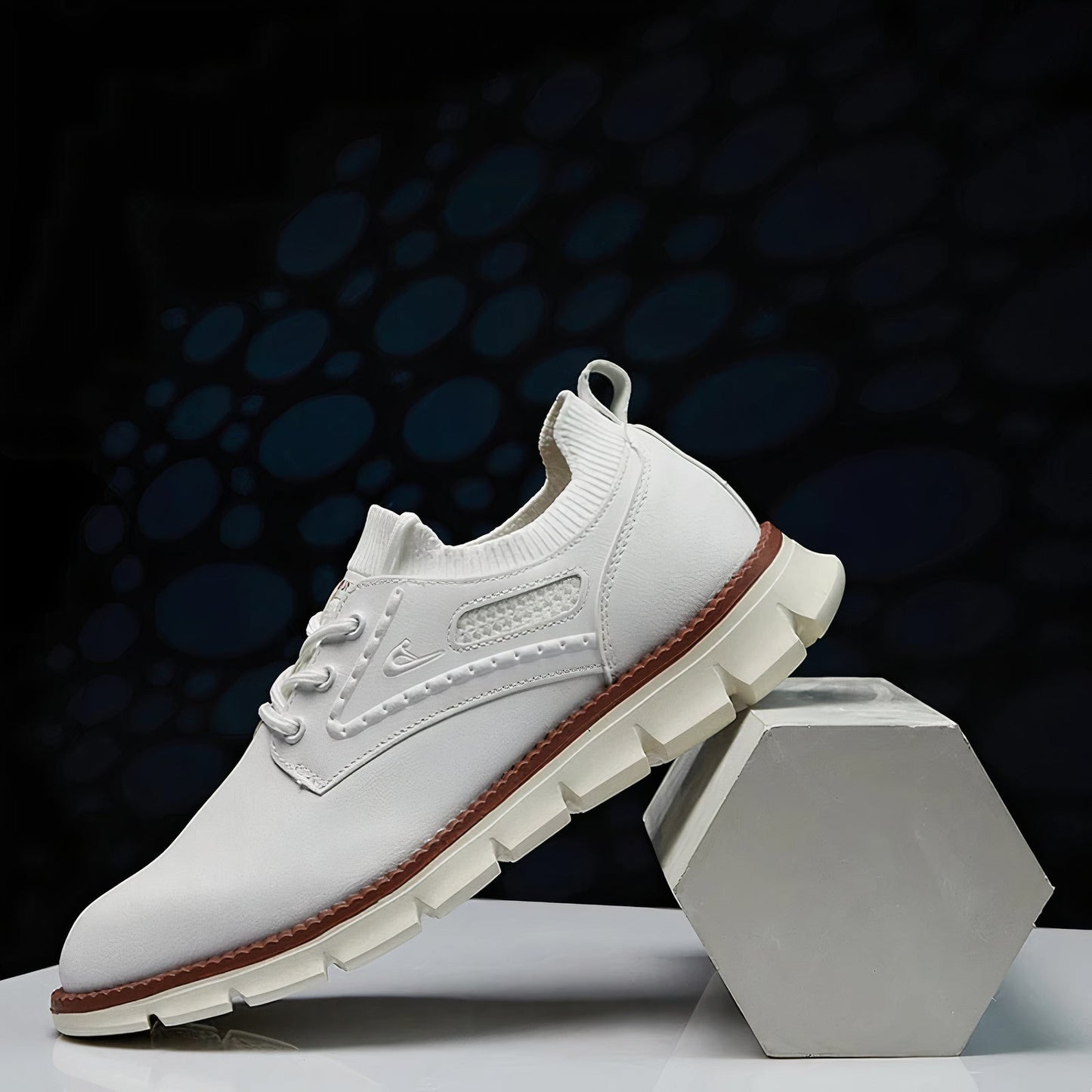 Scarpe da ginnastica stringate in pelle da uomo
