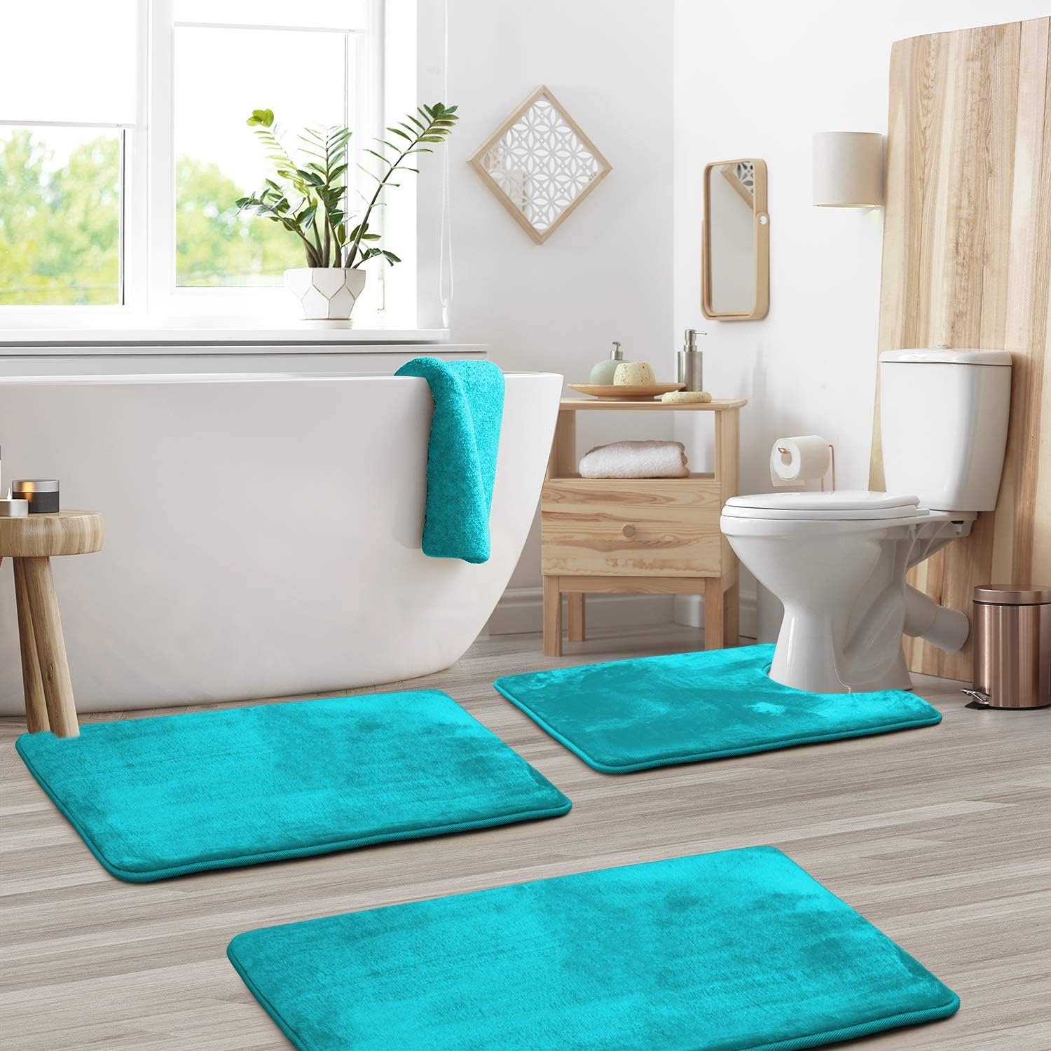 Tappetino da bagno in memory foam di velluto di lusso - Set da 3 pezzi