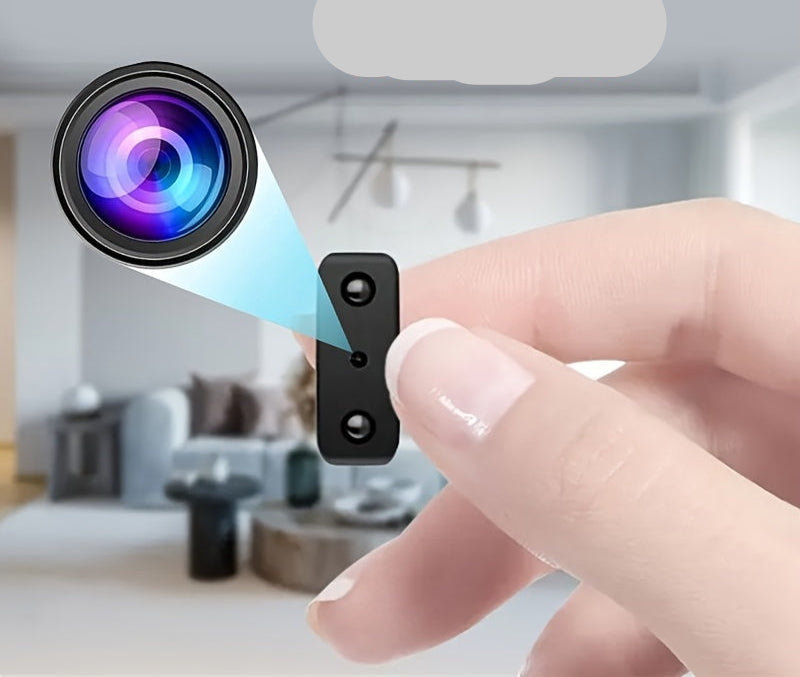Telecamera miniaturizzata Full HD ultracompatta - Telecamera di sicurezza wireless 1080P con visione notturna, rilevamento del movimento, sorveglianza portatile per interni ed esterni