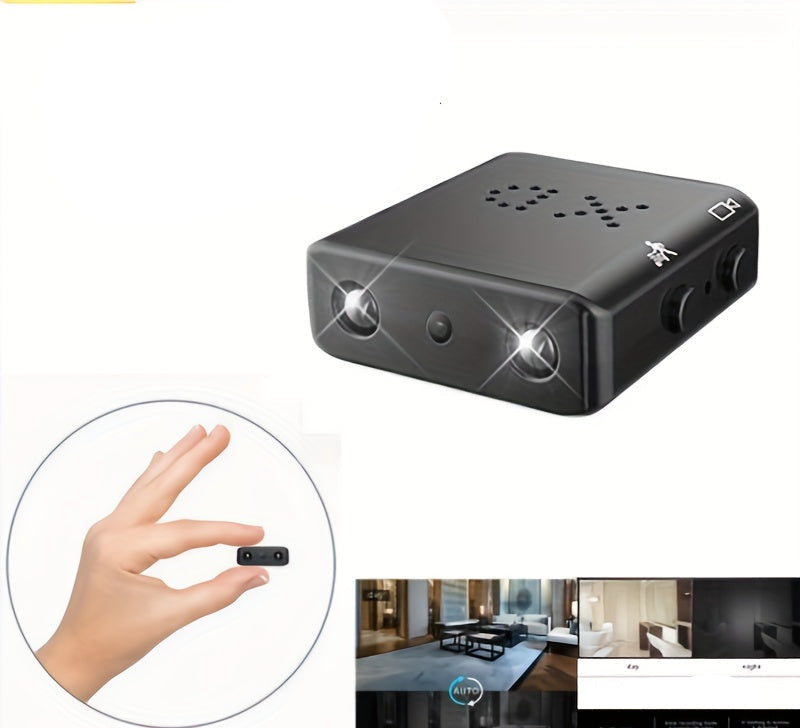 Telecamera miniaturizzata Full HD ultracompatta - Telecamera di sicurezza wireless 1080P con visione notturna, rilevamento del movimento, sorveglianza portatile per interni ed esterni