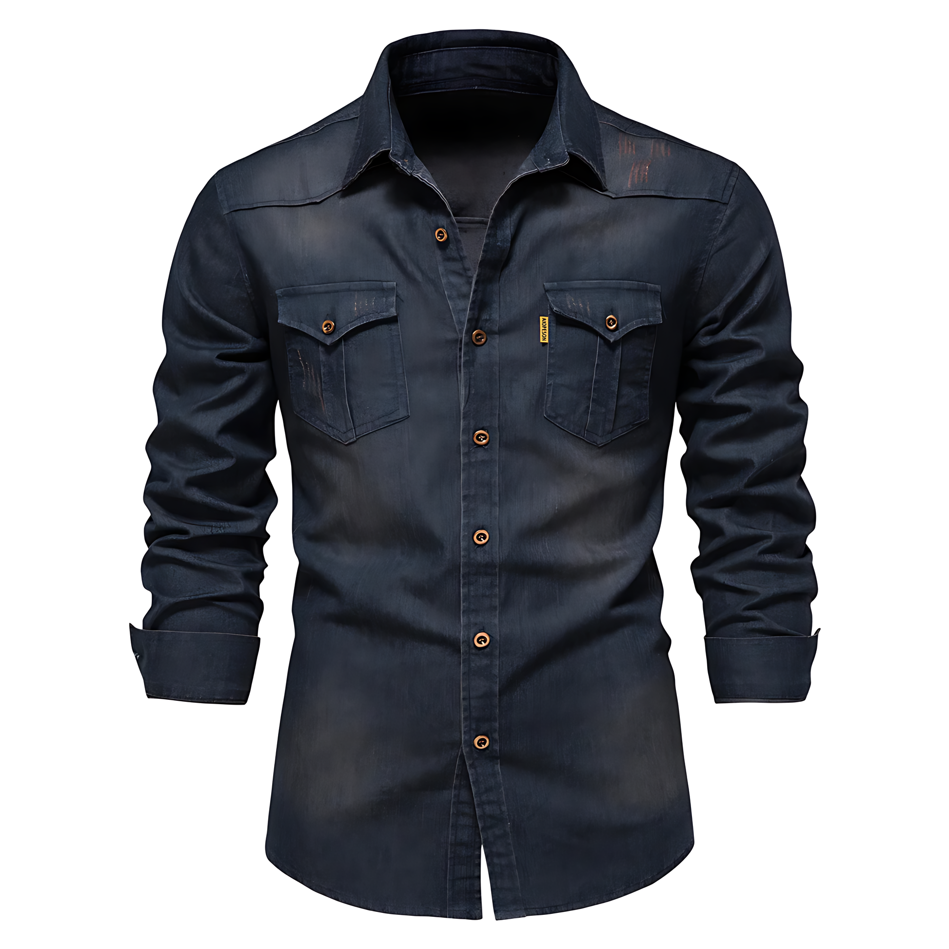 Camicia in denim di cotone da uomo
