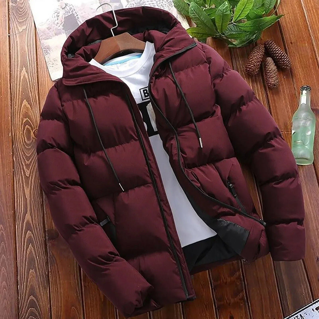 Giacca trapuntata con cappuccio da uomo - Resistente e calda per l'inverno all'aperto
