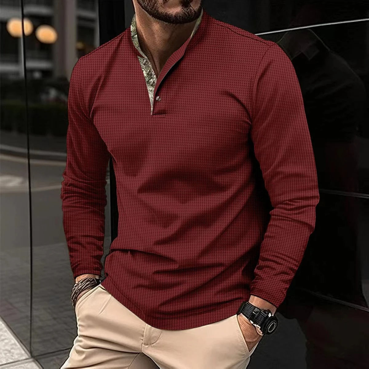 Polo a maniche lunghe premium da uomo – Elegante camicia con collo alto