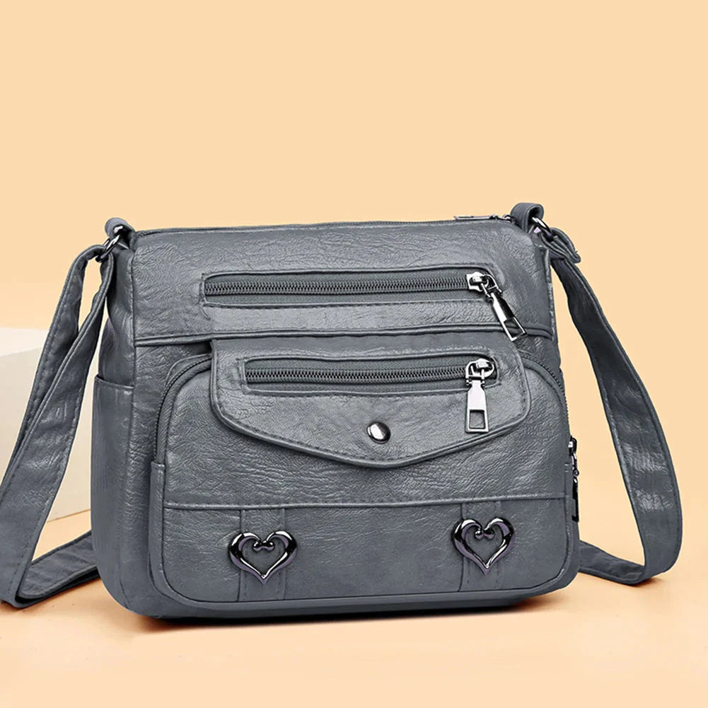 Borsa a tracolla vintage in morbida pelle da donna 'Love'