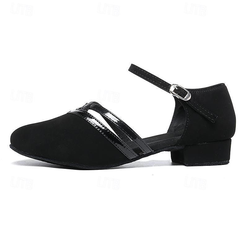 Scarpe da ballo moderne nere da donna - Scarpe da ballo leggere, flessibili e comode in pelle scamosciata di alta qualità