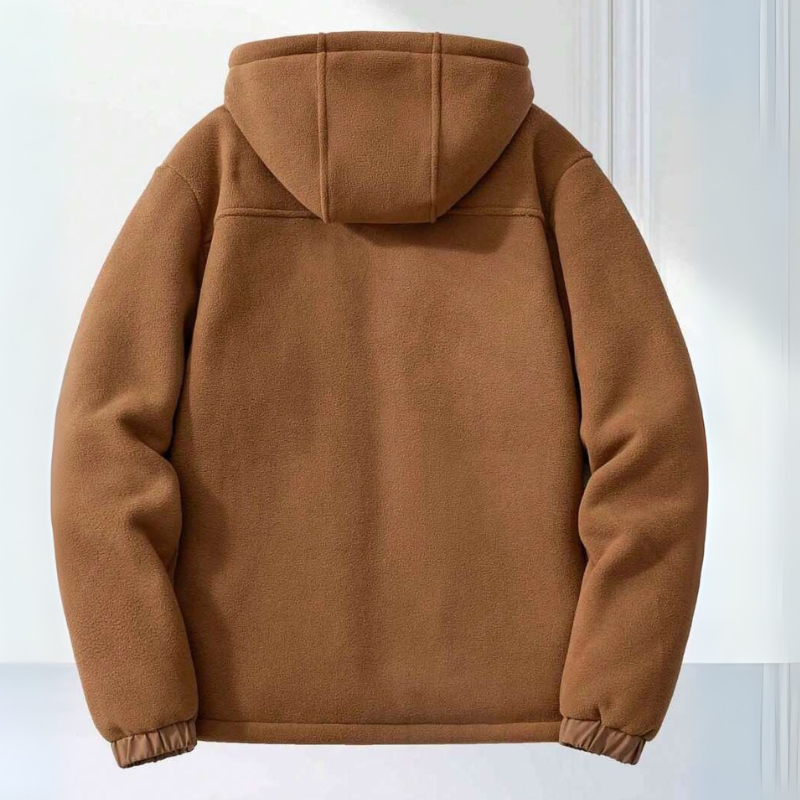 Giacca invernale in pile premium da uomo – Cappuccio e tasche con cerniera