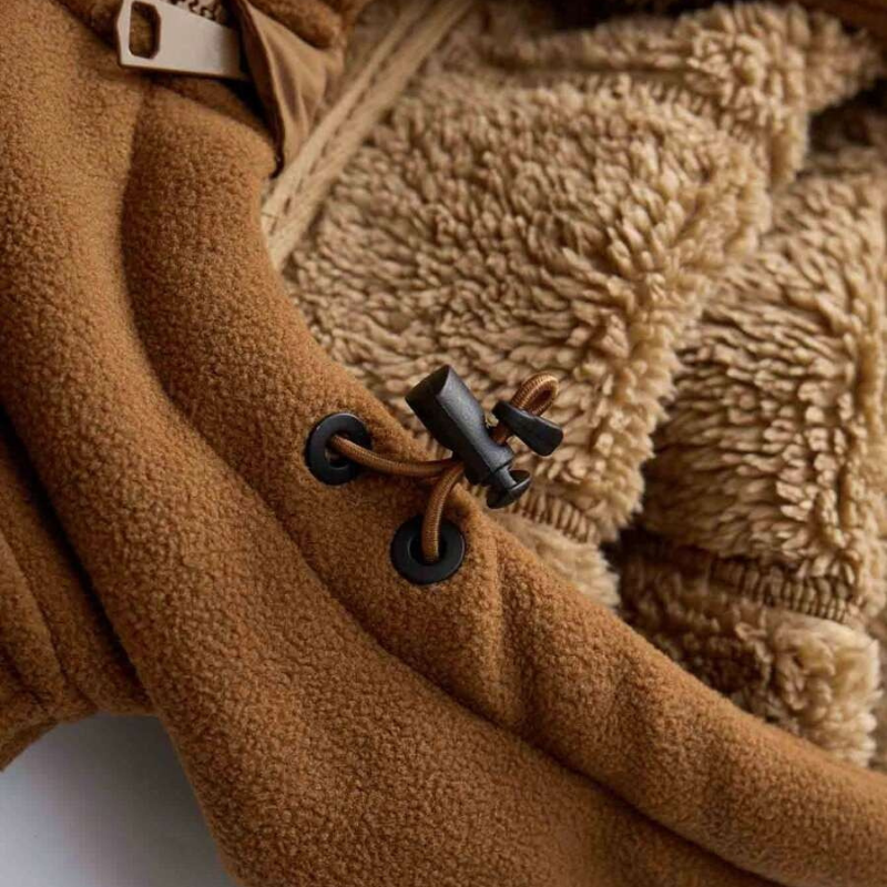 Giacca invernale in pile premium da uomo – Cappuccio e tasche con cerniera