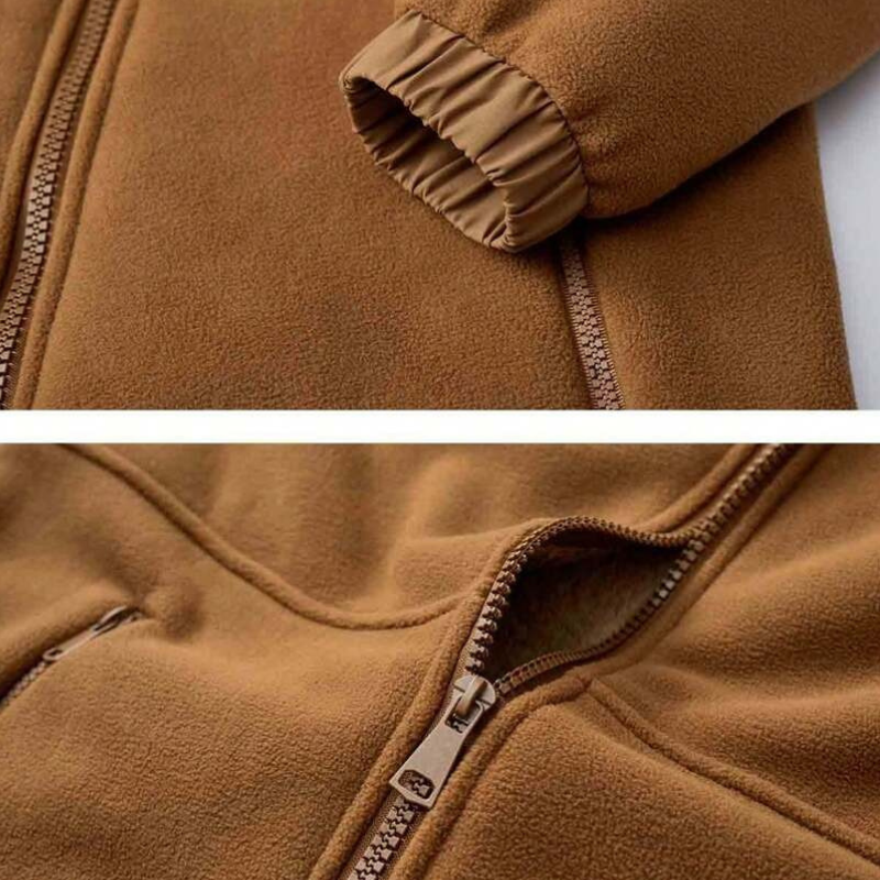 Giacca invernale in pile premium da uomo – Cappuccio e tasche con cerniera