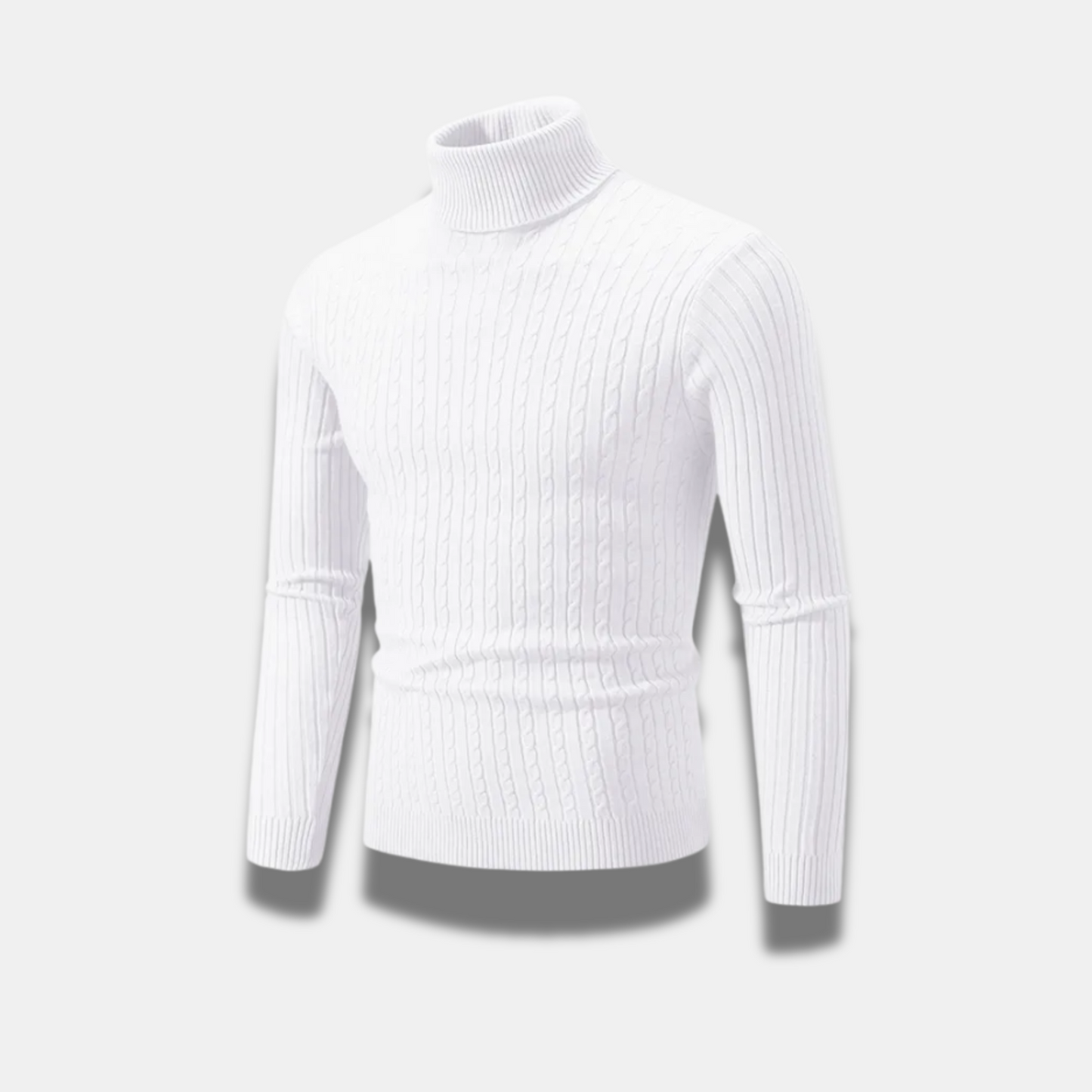 Maglia dolcevita da uomo in lana a coste