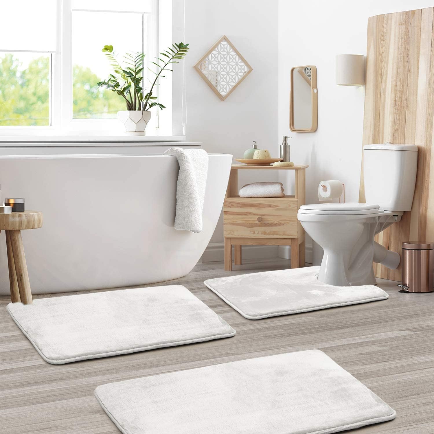Tappetino da bagno in memory foam di velluto di lusso - Set da 3 pezzi