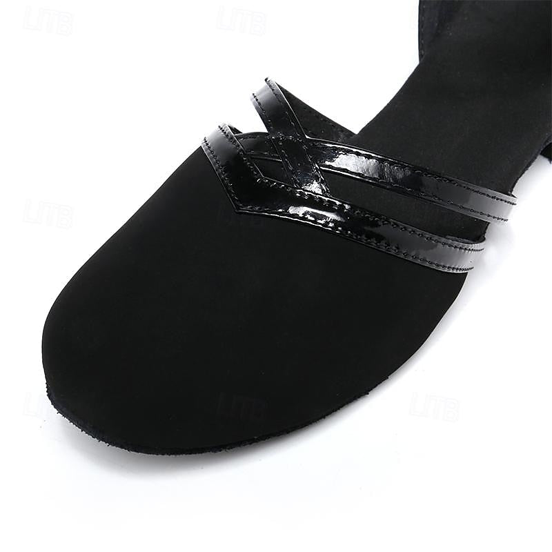 Scarpe da ballo moderne nere da donna - Scarpe da ballo leggere, flessibili e comode in pelle scamosciata di alta qualità