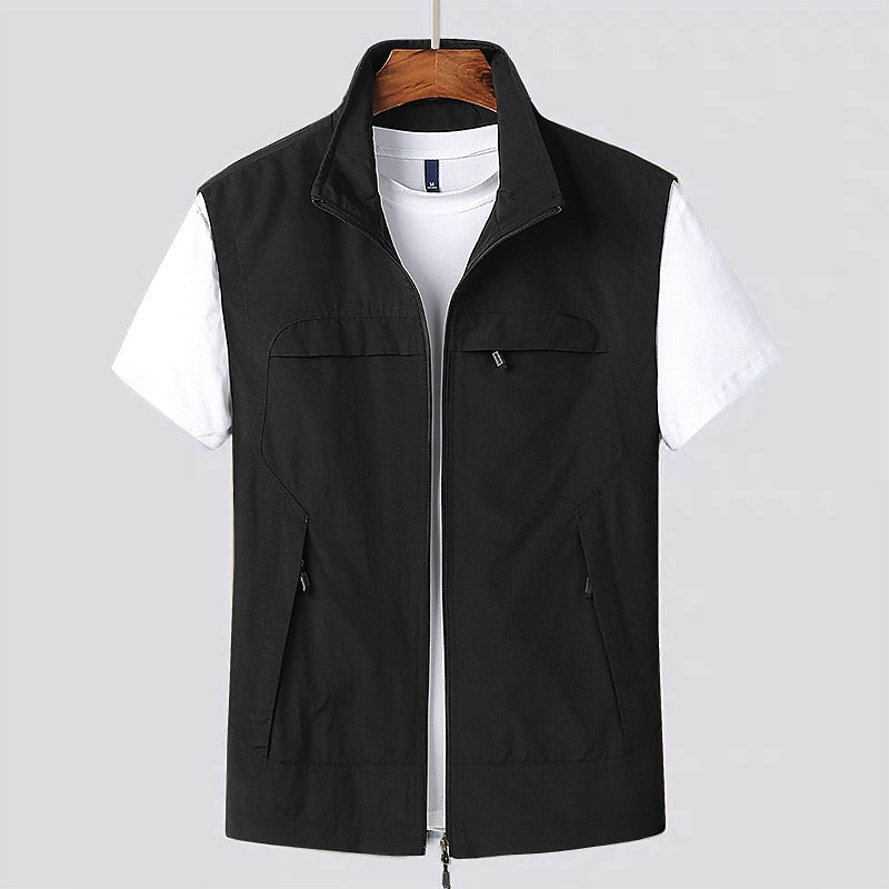 Gilet da uomo leggero, traspirante e senza maniche con cerniera - Capospalla versatile per viaggi e attività all'aperto